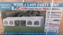 2024 GOLDEN MOUNT PARTY TENT,  NEW, W-20' X L-40', AS IS WHERE IS