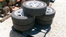 LOT OF TIRES,  (5) 225/60R 17 TIRE W/STEEL WHEELS, AS IS WHERE IS