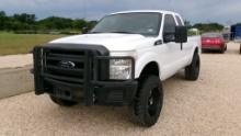 2013 FORD F250 PICKUP TRUCK, 95651 MILES,  EXTENDED CAB, 4X4, 6.2L GAS, A/T