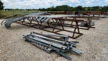 ASSORTED CARPORT FRAME AND TRUSSES,  NO SHEET METAL, AS IS WHERE IS