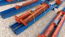 LOT OF HEAVY DUTY PALLET RACKING TRACKS,  4' LONG, BRACES & BOLTS INCLUDED,