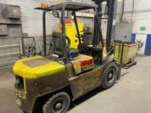 HYSTER H60XL FORKLIFT,  UP# 60006988, S# FL100476, 2023 HRS SHOWING ON METE