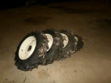 (4) 7.50 X 16 TRACTOR TIRES ON 6-HOLE RIMS