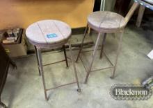 (2) ANTIQUE STOOLS