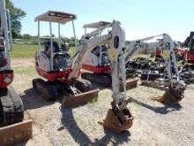 2020 TAKEUCHI TB216 MINI EXCAVATOR, 1,310+ hrs,  3-CYL DIESEL, RUBBER TRACK