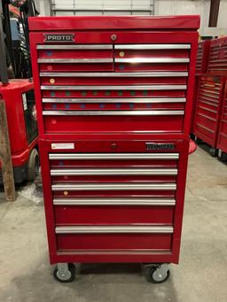WESTWARD PROTO INDUSTRIAL PARTS CABINET / TOOL BOX ON WHEELS WITH CONTENTS , APPROX 30€� W x 18€� L