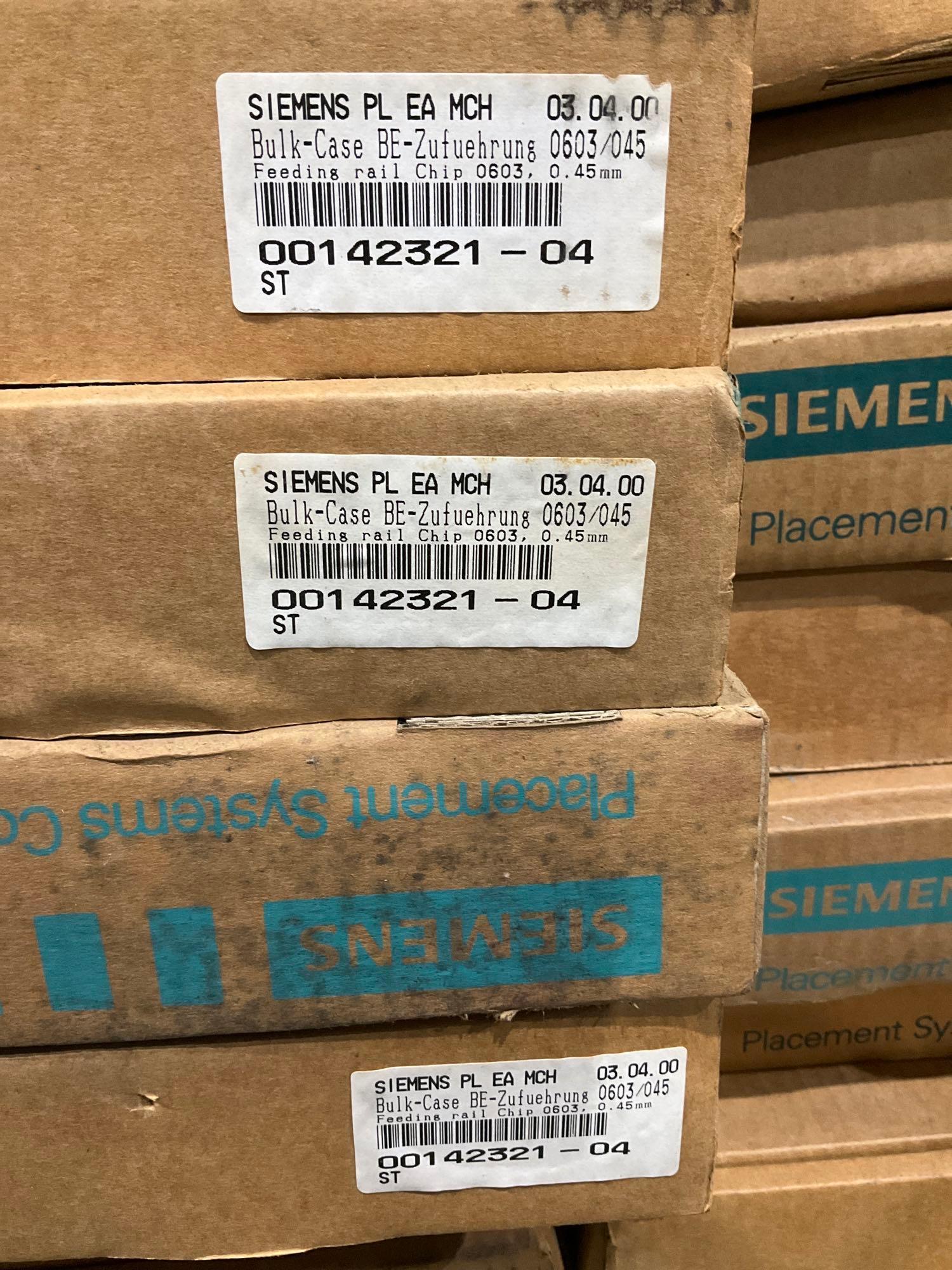 PALLET OF ASSORTED SIEMENS PLACEMENT SYSTEMS COMPONENTS, APPROX 45 BOXES