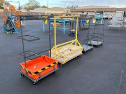 ( 4 ) ROLLING CARTS , APPROX 22" W...x 20? L x 42? T , APPROX 24" W...x 20? L x 43? T, APPROX...3...