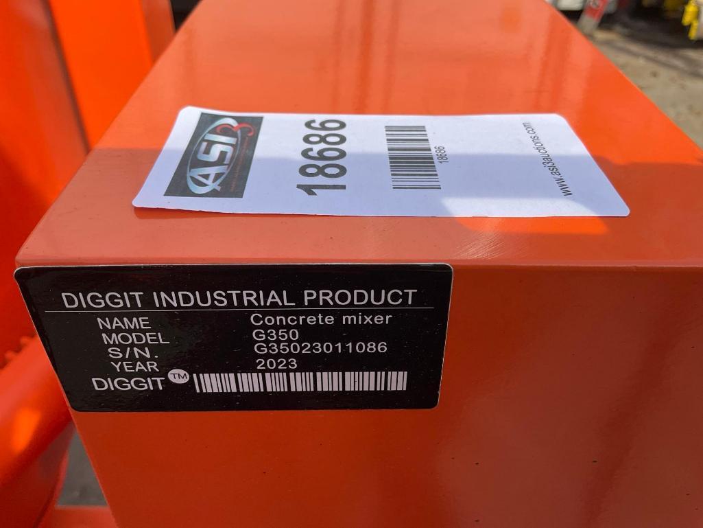 UNUSED 2023 DIGGIT INDUSTRIAL CONCRETE MIXER MODEL G350, GAS POWERED