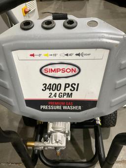 UNUSED SIMPSON 3400 PSI 2.4 GPM PROFESSIONAL PRESSURE WASHER, GAS POWERED, KOHLER SH SERIES MOTOR