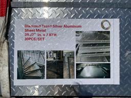 UNUSED GALVANIZED STEEL DIAMOND PLATE SHEET METAL, APPROX 39IN X 94IN, APPROX 50PIECES TOTAL ( PL...