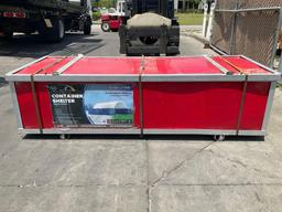 UNUSED CHERY SINGLE TRUSS CONTAINER SHELTER MODEL C2040, APPROX 20FT...W x 40FT L GREATER SEAM ST...