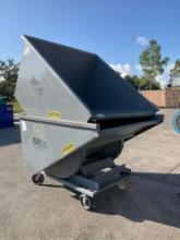 2 MCCULLOUGH INDUSTRIES SELF DUMPING HOPPER WITH FORK POCKETS ON WHEELS...