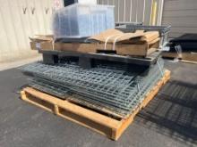 PALLET OF ASSORTED UNUSED WIRE RACKING/GRATES/PARTS