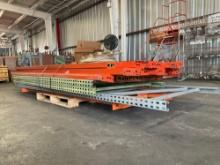( 3 ) UPRIGHTS & ( 28 ) CROSSBEAMS FOR PALLET RACKING, ASSORTED SIZES, CROSS BEAMS APPROX 12FT /