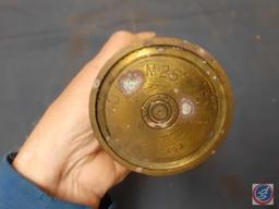 Vintage WW2 Shell Casing 40mm M25 dated 1944, Log Chain 16ft. in box, Spalding Softball, Snap-on