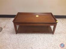 (1) high-rise wooden coffee table measurements are 48x26x19