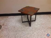 (1) wooden top end table measurements are 24x24x24