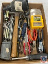 assortment of wrenches , pliers, hammers bits, needle nose pliers crescent...wrenches
