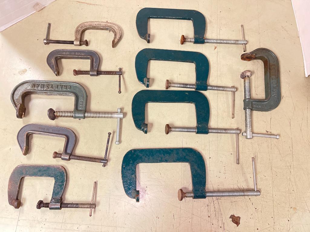 Group of Metal C-Clamps