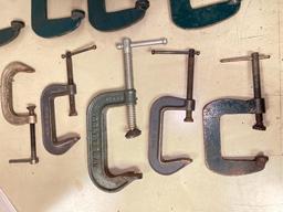 Group of Metal C-Clamps