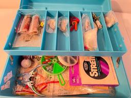 Plastic Zebco Fishing Tackle Box and Contents