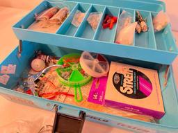 Plastic Zebco Fishing Tackle Box and Contents