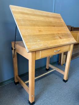 Vintage Wooden Drafting Table