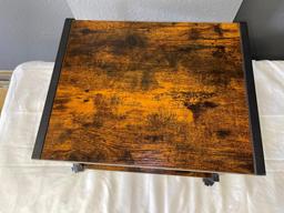 Pressed Board and Metal Rolling Cart