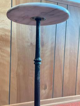 Cast Iron Base Marble Top Plant Stand