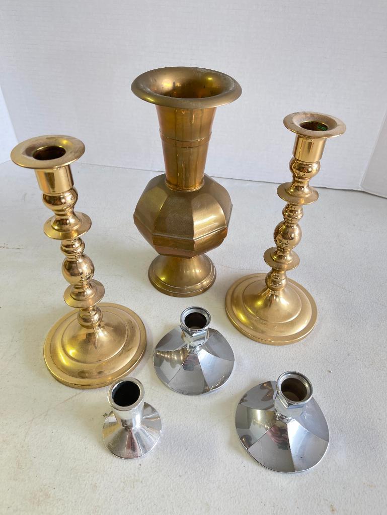Group of Metal Candle Holders