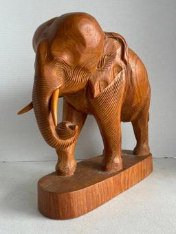 Wooden Elephant Figure