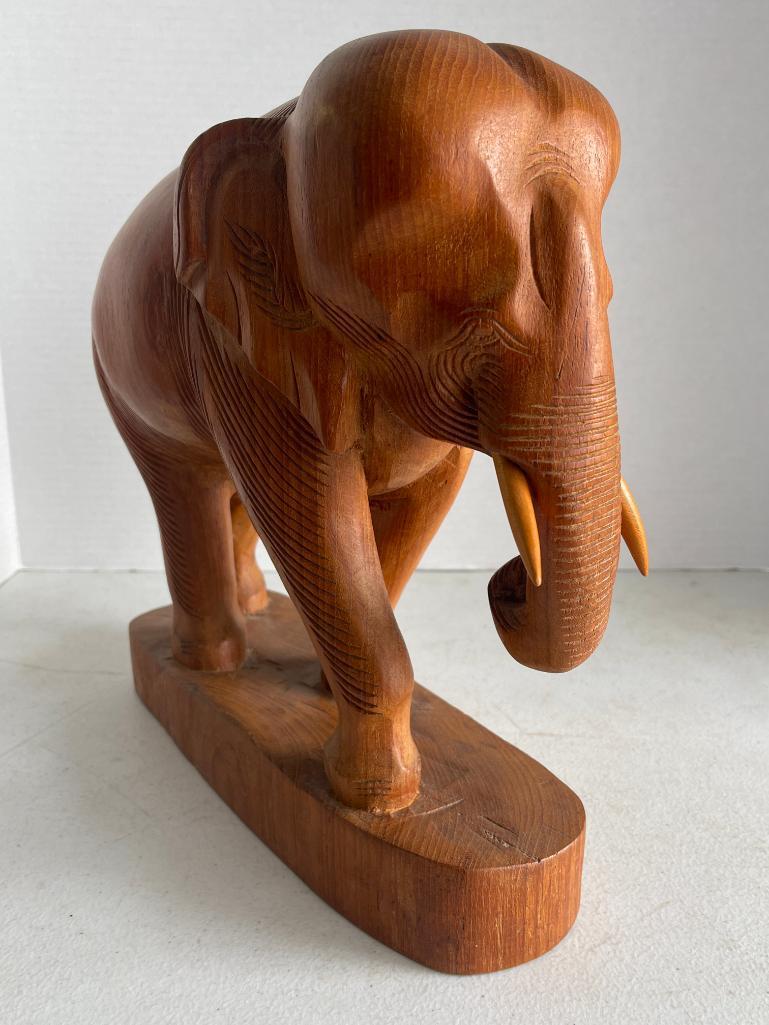 Wooden Elephant Figure