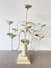 Vintage Metal Candle Holder with Wooden Base