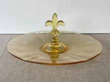 Vintage Yellow Glass Serving Tray