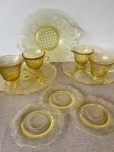 Group of Vintage Yellow Glass Dishes