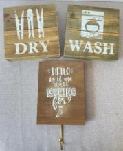 Group of 3 Laundry Signs
