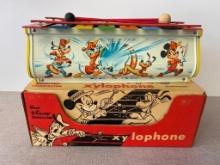 Vintage Metal Walt Disney Xylophone with Original Box - No. 135