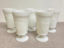 Group of 5 Milk Glass Drinking Cups