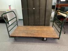Large Metal and Wooden Cart
