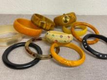 Group of Vintage Plastic Bangle Bracelets