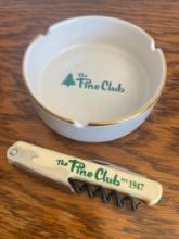 Bottle / Corn Opener and Ashtray from The Pine Club in Dayton, Ohio