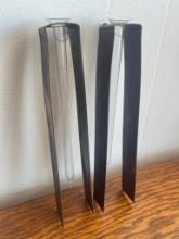 Pair of Metal and Glass Hanging Bud Vases