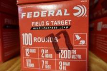200 ROUNDS FEDERAL 12 GAUGE 2 3/4 INCH 1 1/8 OUNCE 7 1/2