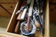 CONTENTS OF CABINETS INCLUDING UTENSILS POTS PANS AND MORE