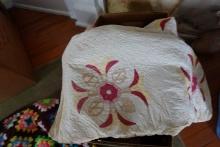 EARLY PATCHWORK QUILT 1899 AND CHILDS QUILT AND MORE