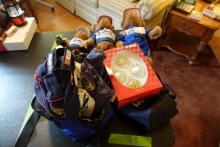 COLLECTION OF JIMMY JOHNSON COLLECTIBLES INCLUDING HATS BEARS BAGS AND MORE