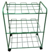Green Metal Rolling Shelf/Cart - 26” x 18”, 35”