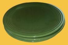 (3) Vintage Fiesta Chop Plates (Green)