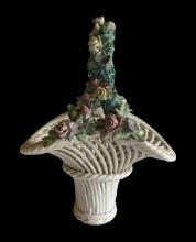 Decorative Capodimonte Style Porcelain Basket